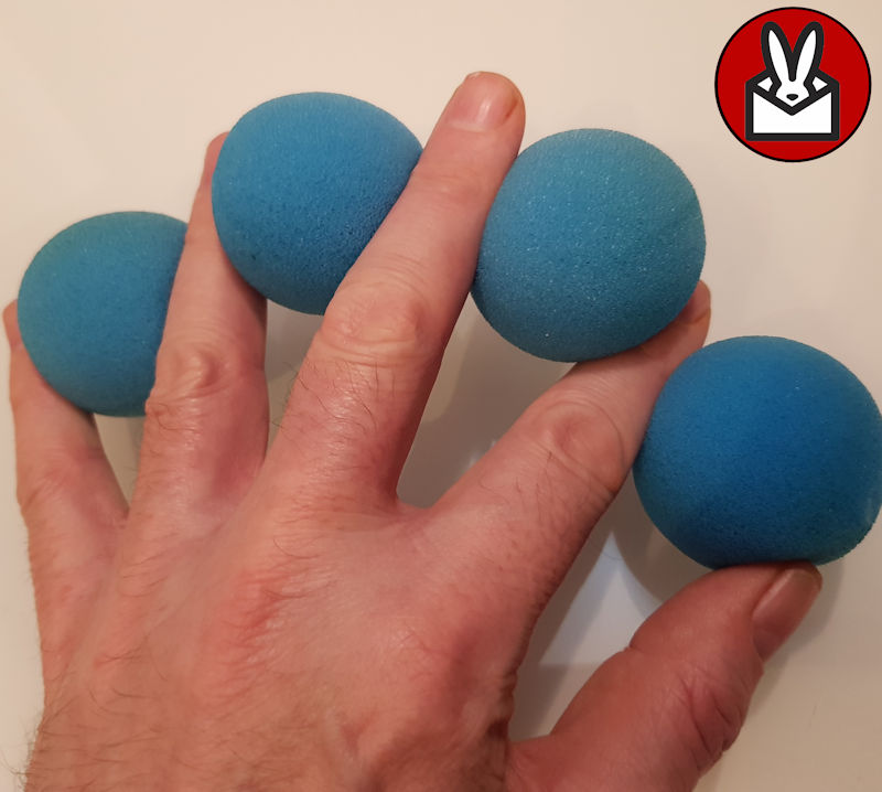 4 BLUE SOFT MAGIC MULTIPLYING SPONGE BALLS CLOWN KID TRICK FOAM BALL 1.